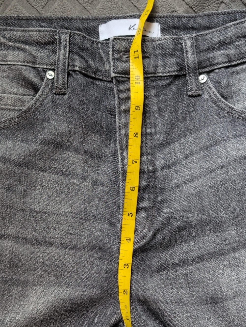 KanCan Straight Leg High-Rise Grunge Gray Black Wash 90's High Waisted Jeans - Picture 11 of 15